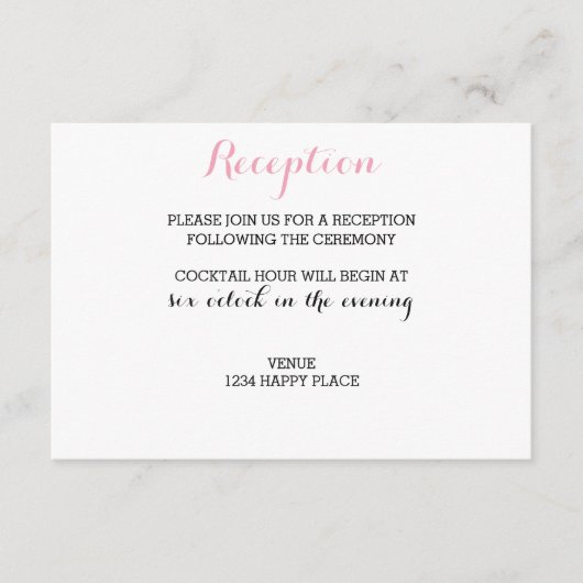 Chic Empfang Card Begleitkarte (Vorderseite)