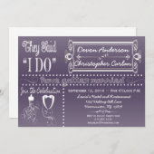 Chic Empfang nur Chalkboard Einladung (Vorne/Hinten)