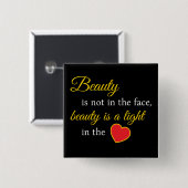 Chic & Empowerment - Square Beauty Quote Button (Vorne & Hinten)