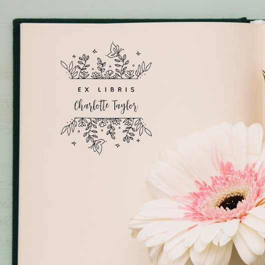 Chic Enchanted Forest Botanical Custom Book Permastempel