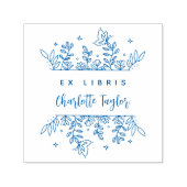 Chic Enchanted Forest Botanical Custom Book Permastempel (Design)