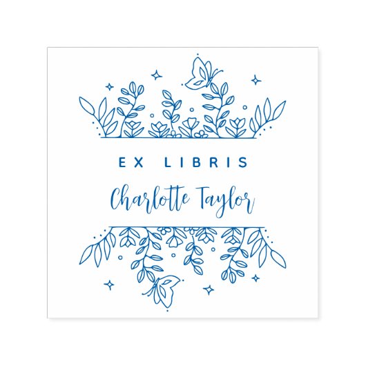 Chic Enchanted Forest Botanical Custom Book Permastempel (Design)