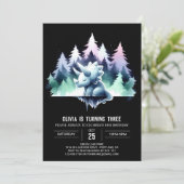 Chic Enchanted Triceratops Geburtstag Einladung (Stehend Vorderseite)