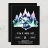 Chic Enchanted Triceratops Geburtstag Einladung (Vorne/Hinten)