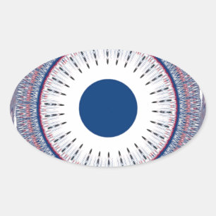 Chic Energetic Eye Design: Ein mesmerisierendes Mu Ovaler Aufkleber