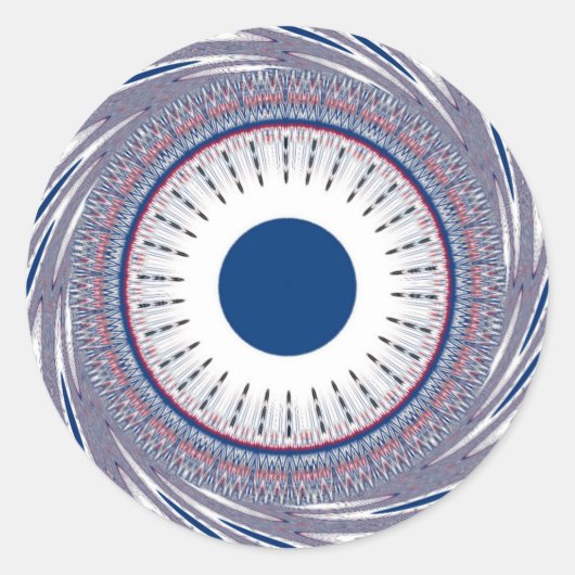 Chic Energetic Eye Design: Ein mesmerisierendes Mu Runder Aufkleber (Vorderseite)