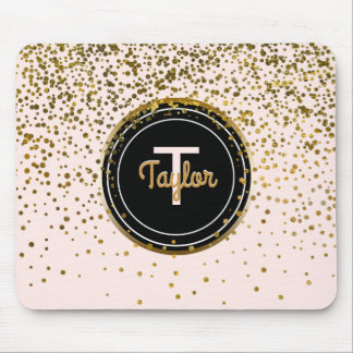 Chic erröten Monogramm der rosa Goldbezauberndes Mousepad