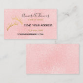 Chic erröten rosa GoldWimpern Visitenkarte (Vorne/Hinten)