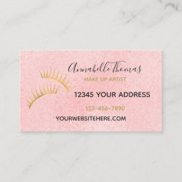 Chic erröten rosa GoldWimpern Visitenkarte