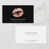 Chic erröten rosa LippenMaskenbildner Visitenkarte (Vorne/Hinten)