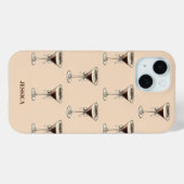 Chic Espresso Bow Muster Personalisiert Brown Case-Mate iPhone Hülle (Rückseite (Horizontal))