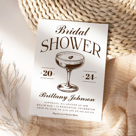 Chic Espresso Martini Brautparty Einladung
