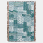 Chic Ethnic Imitats Patchwork Pattern, Aquamarin u Decke (Vorderseite Vertikal)