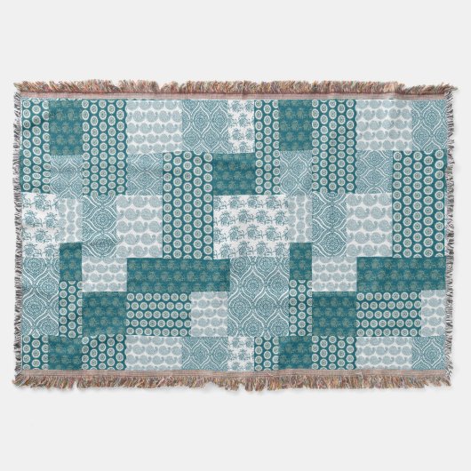 Chic Ethnic Imitats Patchwork Pattern, Aquamarin u Decke (Vorderseite)