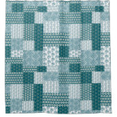 Chic Ethnic Imitats Patchwork Pattern, Aquamarin u Duschvorhang (Vorderseite)