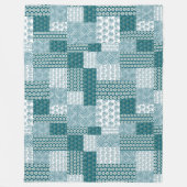 Chic Ethnic Imitats Patchwork Pattern, Aquamarin u Fleecedecke (Vorderseite)