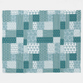Chic Ethnic Imitats Patchwork Pattern, Aquamarin u Fleecedecke (Vorderseite (Horizontal))
