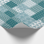 Chic Ethnic Imitats Patchwork Pattern, Aquamarin u Geschenkpapier (Ecke)