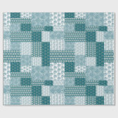 Chic Ethnic Imitats Patchwork Pattern, Aquamarin u Geschenkpapier (Flach)