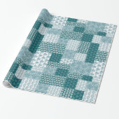 Chic Ethnic Imitats Patchwork Pattern, Aquamarin u Geschenkpapier (Ungerollt)