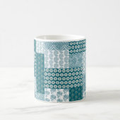 Chic Ethnic Imitats Patchwork Pattern, Aquamarin u Kaffeetasse (Mittel)
