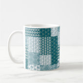 Chic Ethnic Imitats Patchwork Pattern, Aquamarin u Kaffeetasse (Links)