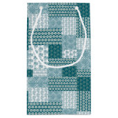 Chic Ethnic Imitats Patchwork Pattern, Aquamarin u Kleine Geschenktüte (Rückseite)