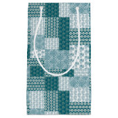 Chic Ethnic Imitats Patchwork Pattern, Aquamarin u Kleine Geschenktüte (Vorderseite)