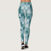 Chic Ethnic Imitats Patchwork Pattern, Aquamarin u Leggings (Rückseite)