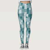 Chic Ethnic Imitats Patchwork Pattern, Aquamarin u Leggings (Vorderseite)