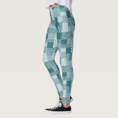 Chic Ethnic Imitats Patchwork Pattern, Aquamarin u Leggings (Links)