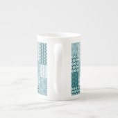 Chic Ethnic Imitats Patchwork Pattern, Aquamarin u Porzellantasse (Rückseite)