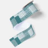 Chic Ethnic Imitats Patchwork Pattern, Aquamarin u Satinband (Rückseite)
