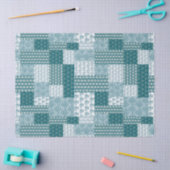 Chic Ethnic Imitats Patchwork Pattern, Aquamarin u Seidenpapier (Basteln)