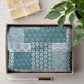 Chic Ethnic Imitats Patchwork Pattern, Aquamarin u Seidenpapier (Geschenk)