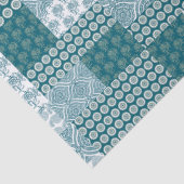 Chic Ethnic Imitats Patchwork Pattern, Aquamarin u Seidenpapier (Detail)