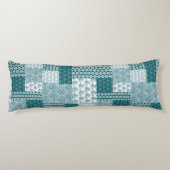 Chic Ethnic Imitats Patchwork Pattern, Aquamarin u Seitenschläferkissen (Rückseite)