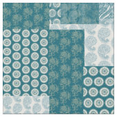 Chic Ethnic Imitats Patchwork Pattern, Aquamarin u Stoff (Nahaufnahme)