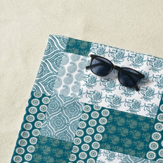 Chic Ethnic Imitats Patchwork Pattern, Aquamarin u Strandtuch (Beispiel)