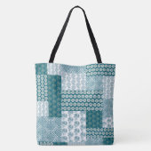 Chic Ethnic Imitats Patchwork Pattern, Aquamarin u Tasche (Rückseite)