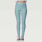 Chic Ethnic Ogee Muster Aquamarin Leggings (Vorderseite)