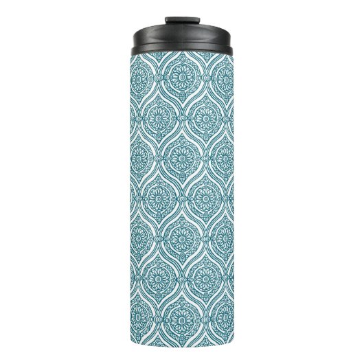 Chic Ethnic Ogee Muster Aquamarin Thermosbecher (Vorderseite)
