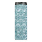 Chic Ethnic Ogee Muster Aquamarin Thermosbecher (Rückseite)