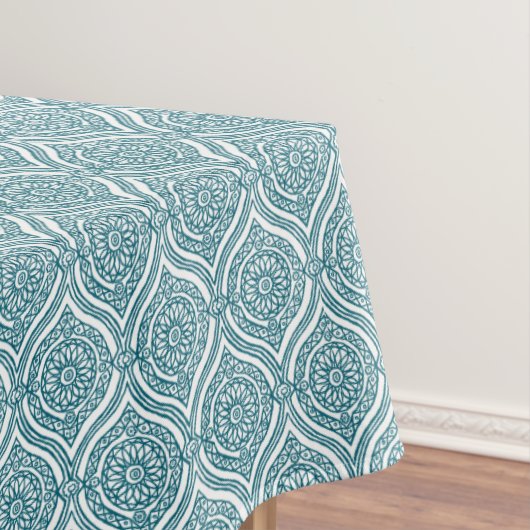 Chic Ethnic Ogee Muster Aquamarin Tischdecke (Beispiel)