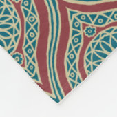 Chic Ethnic Ogee Muster in Maroon, Aquamarin und B Fleecedecke (Ecke)
