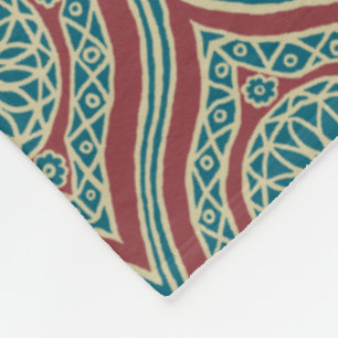 Chic Ethnic Ogee Muster in Maroon, Aquamarin und B Fleecedecke