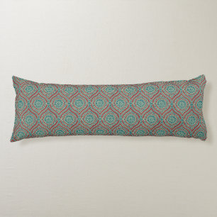 Chic Ethnic Ogee Muster in Maroon, Aquamarin und B Seitenschläferkissen
