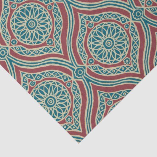 Chic ethnisches Ogee Muster im Kastanienbraun, Seidenpapier (Detail)