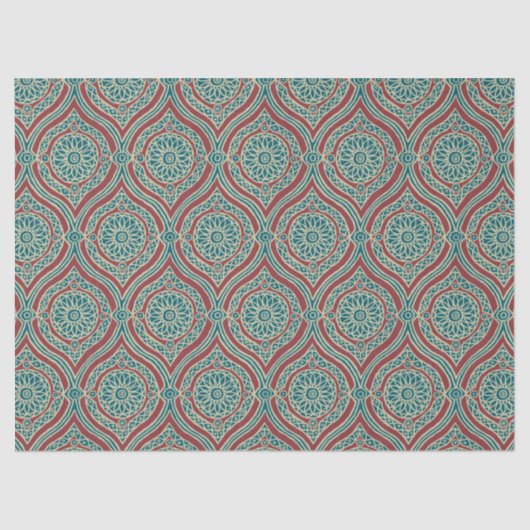 Chic ethnisches Ogee Muster im Kastanienbraun, Seidenpapier (Vorderseite)