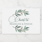 Chic Eucalyptus Blätter Botanical Wedding Mini Schaumweinetikett (Einzelnes Label)